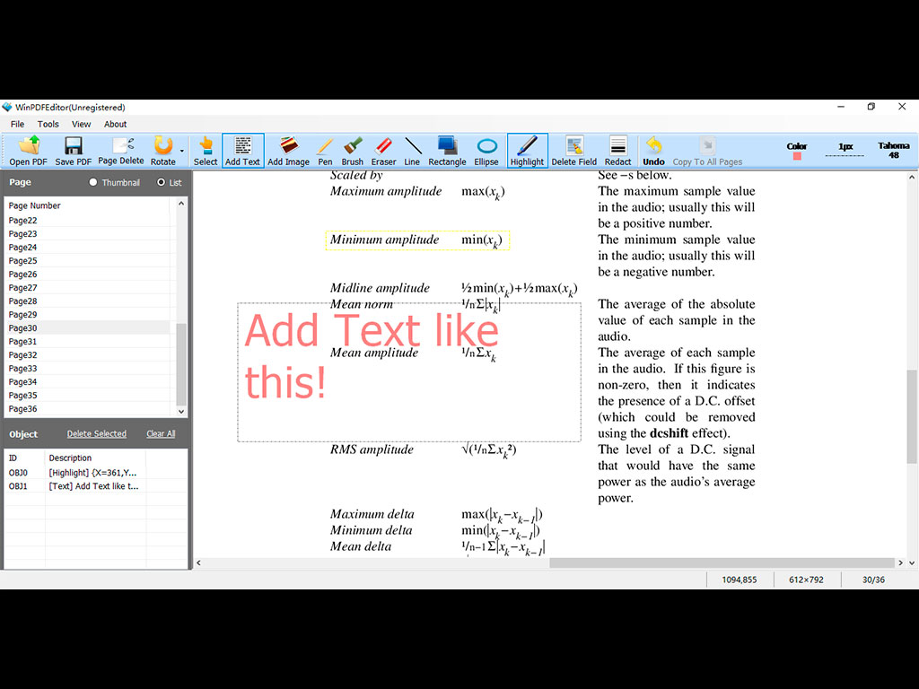 pdf editor x help copy text